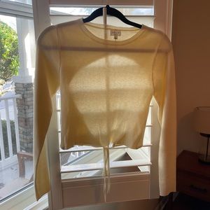 Cream cropped open back Sweater